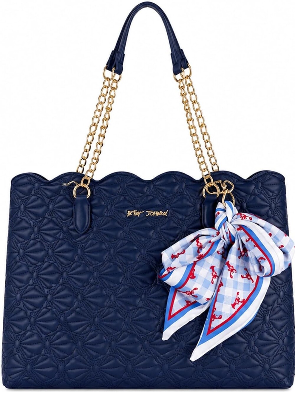 Betsey Johnson Sea Shell Quilted Tote Handbag